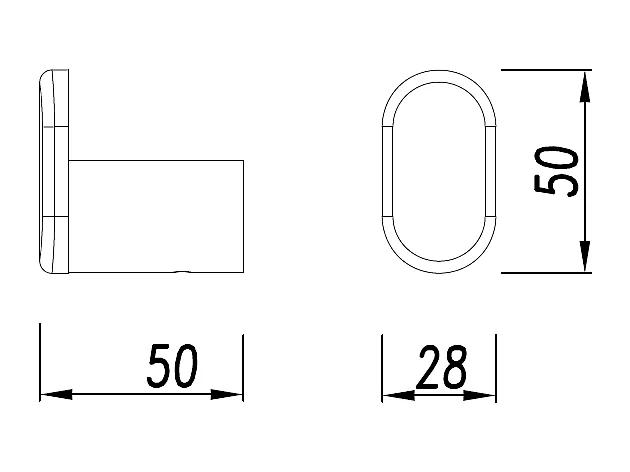 B.MOON Patere en finition chromée, en laiton, système de fixation avec vis