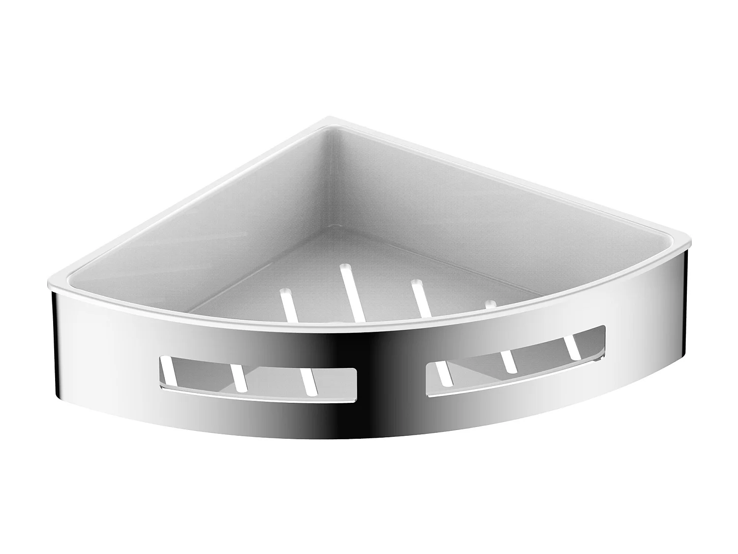 Etagère de douche d'angle inox-blanc 24,5x24x5x5,6 cm
