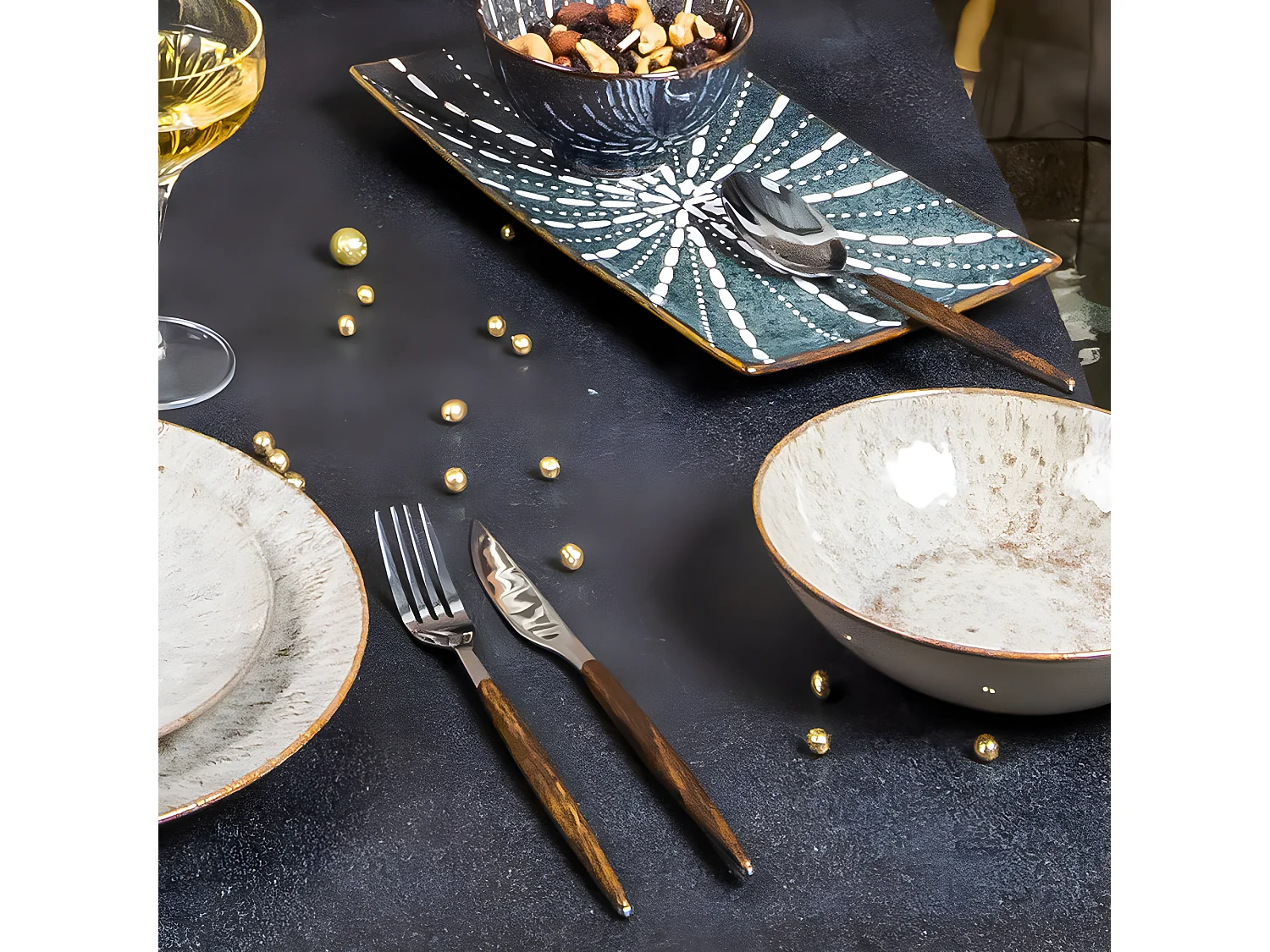 Fourchette de table Amsterdam effet bois (lot de 6)