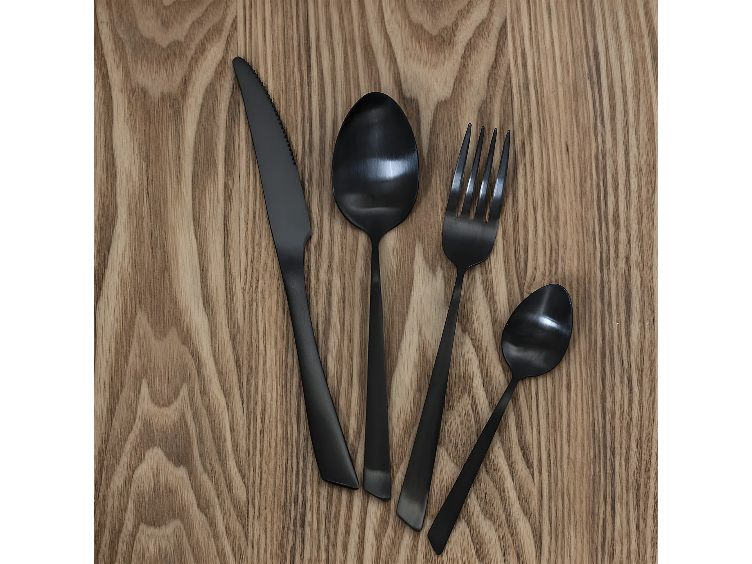 Fourchette de table monobloc Delta black inox (lot de 6)