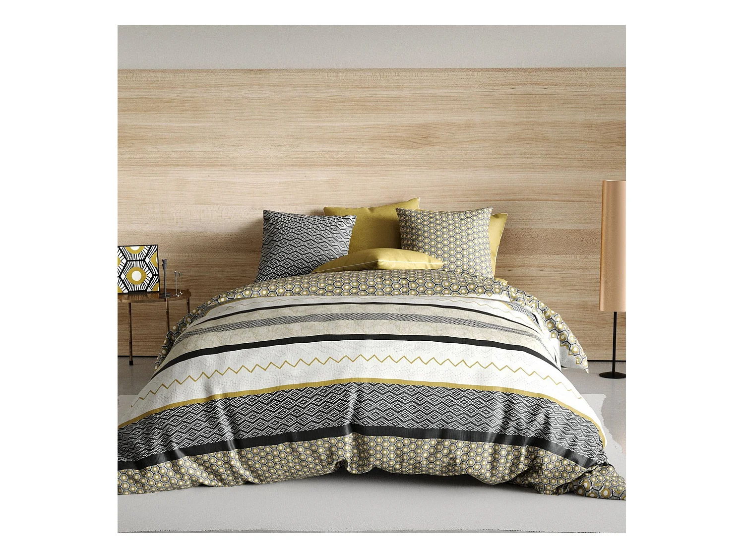 Housse de couette 240x260 + 2 taies d'oreiller 65x65 cm Coton Mezoa