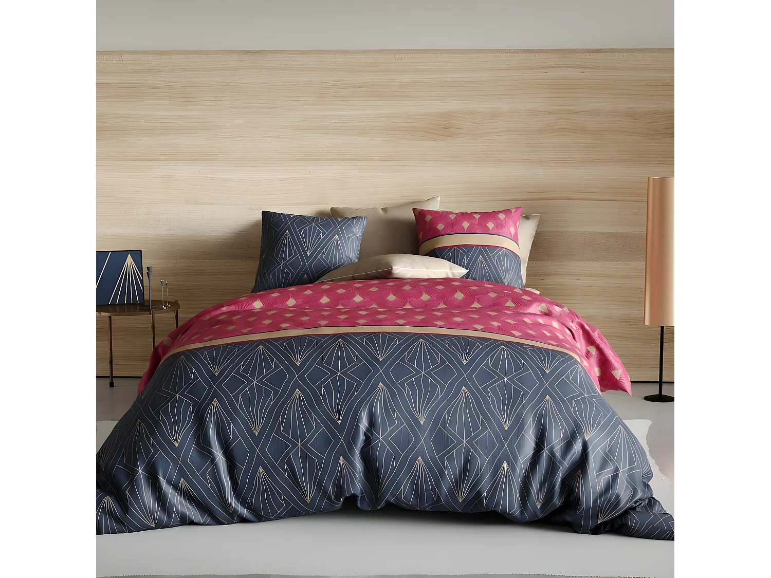 Housse de couette 240x260 cm + 2 taies d'oreiller 63x63 cm Coton Lily