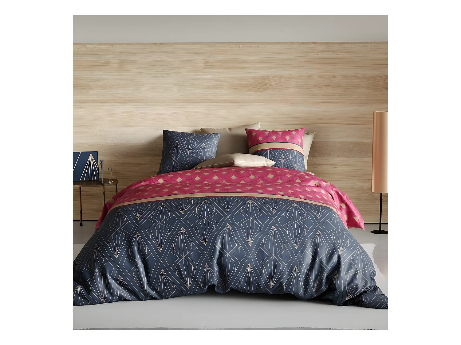 Housse de couette 240x260 cm + 2 taies d'oreiller 63x63 cm Coton Lily