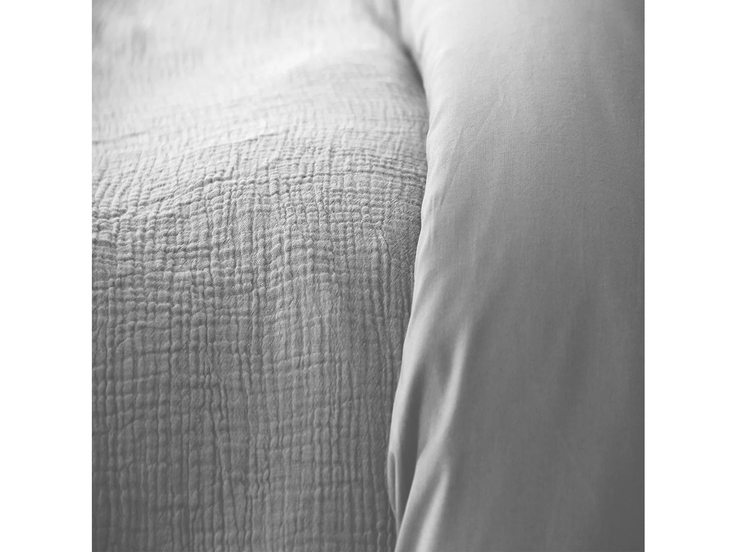 Housse de couette 220x240 + 2 taies d'oreiller 63x63 cm Gaze de Coton Gris