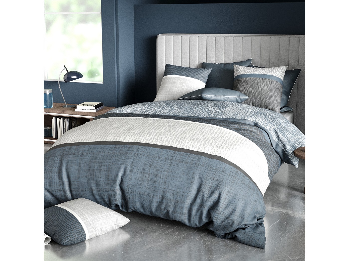 Parure de lit housse de couette avec taie d'oreiller 100% Percale de