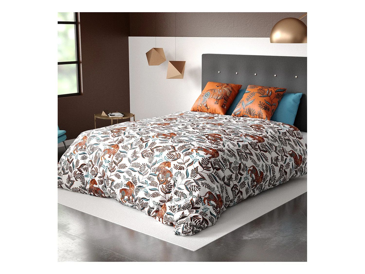 Parure de couette 100% Coton 57 fils Savane : Taille - 220 x 240 cm
