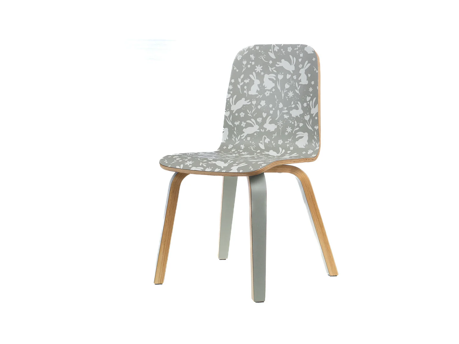 Chaise enfant verte lapin (lot de 2)