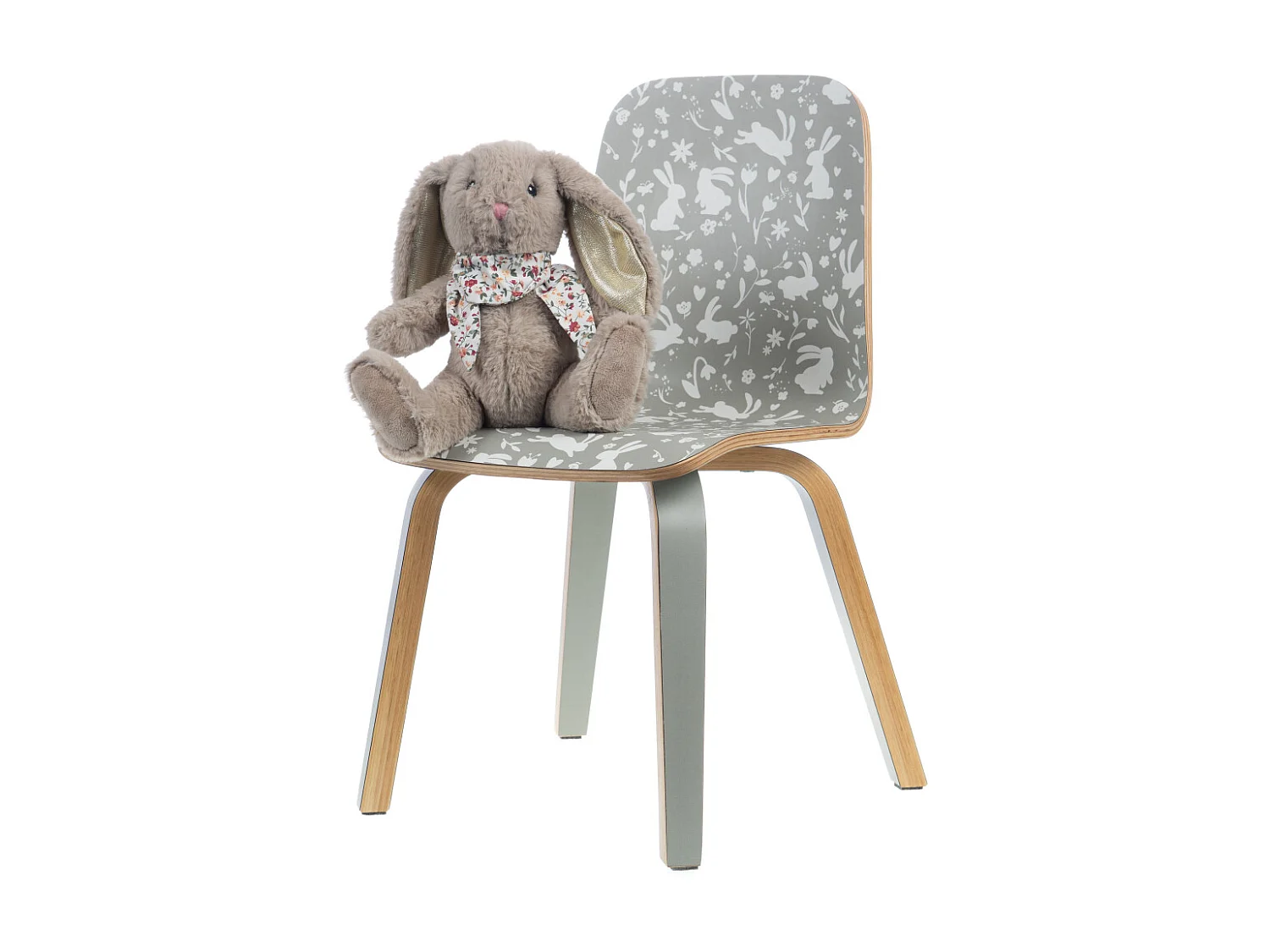 Chaise enfant verte lapin (lot de 2)