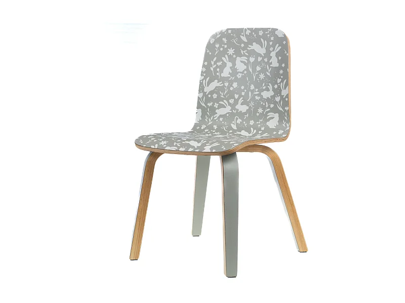 Chaise enfant verte lapin (lot de 2)