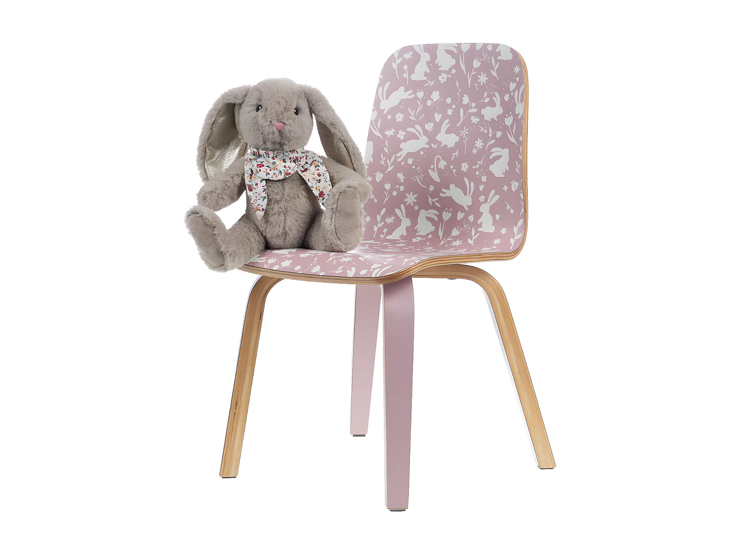 Chaise enfant rose lapin (lot de 2)