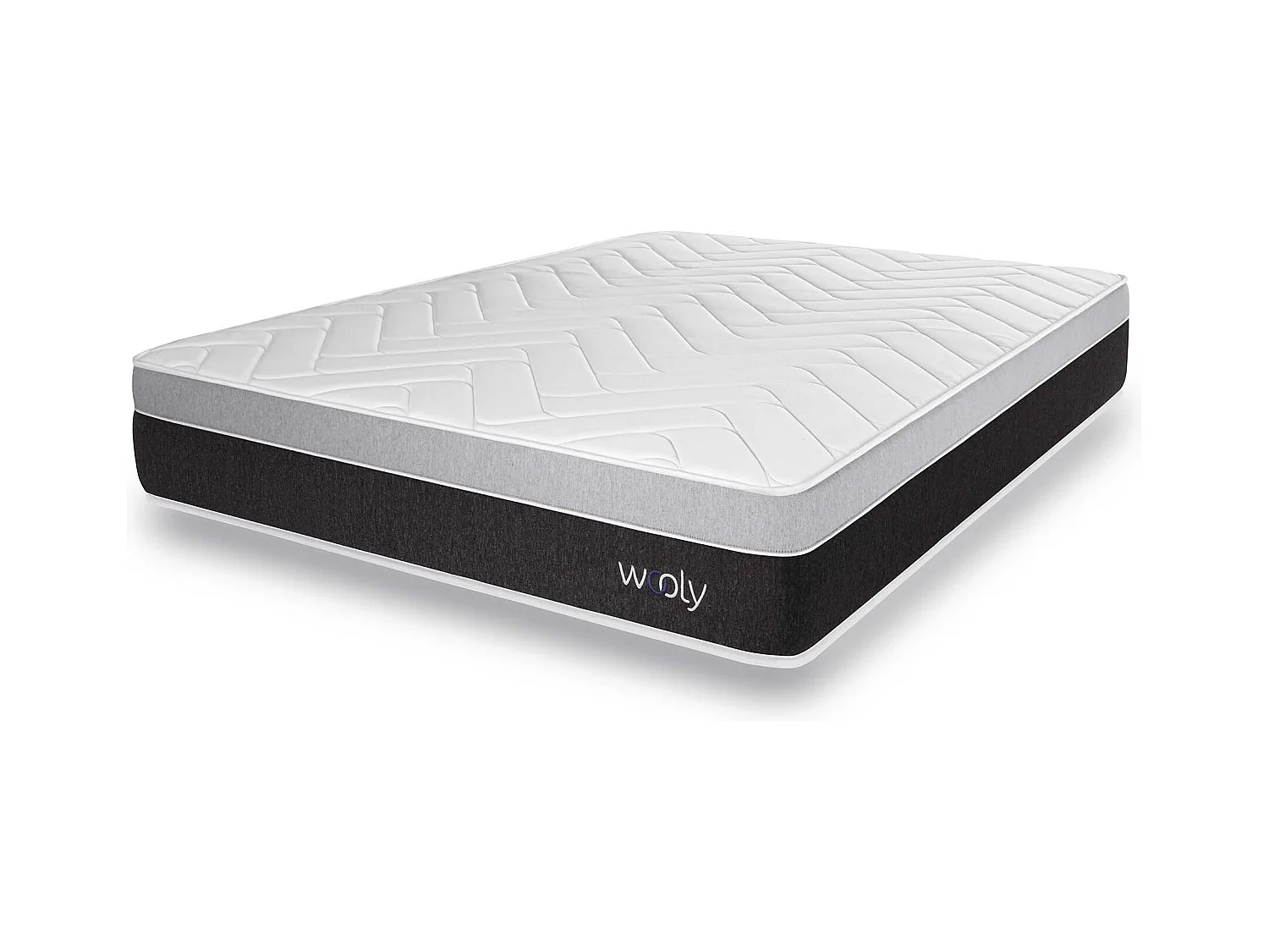 Matelas Wooly Level 180x200 cm - Hybride - 30 CM - Ressorts ensachés - Thermorégulant - Mousse en mémoire de Gel rafraîchissant - HR - Laine - Latex