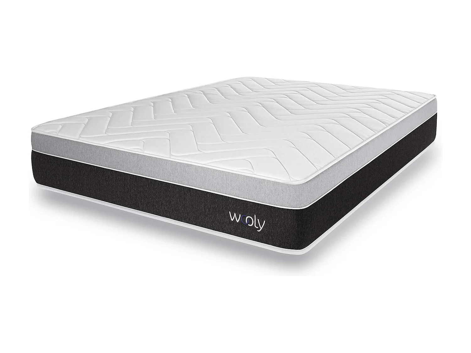 Matelas Wooly Level 135x190 cm - Hybride - 30 CM - Ressorts ensachés - Thermorégulant - Mousse en mémoire de Gel rafraîchissant - HR - Laine - Latex