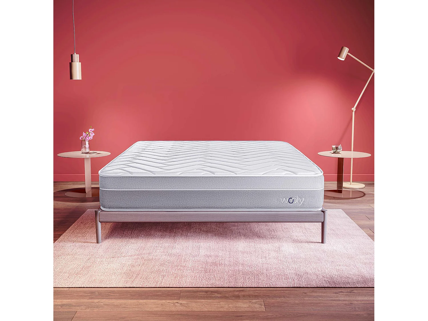 Matelas Wooly Original M 140x190 cm - 12 Couches optimisées - Mousse à mémoire Carbone - Laine - Latex-HR - Confort Ferme - Sommeil Réparateur