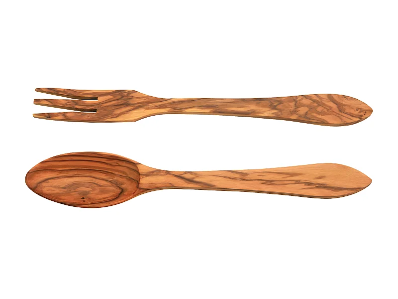 Service à salade bois d'olivier Jean Dubost