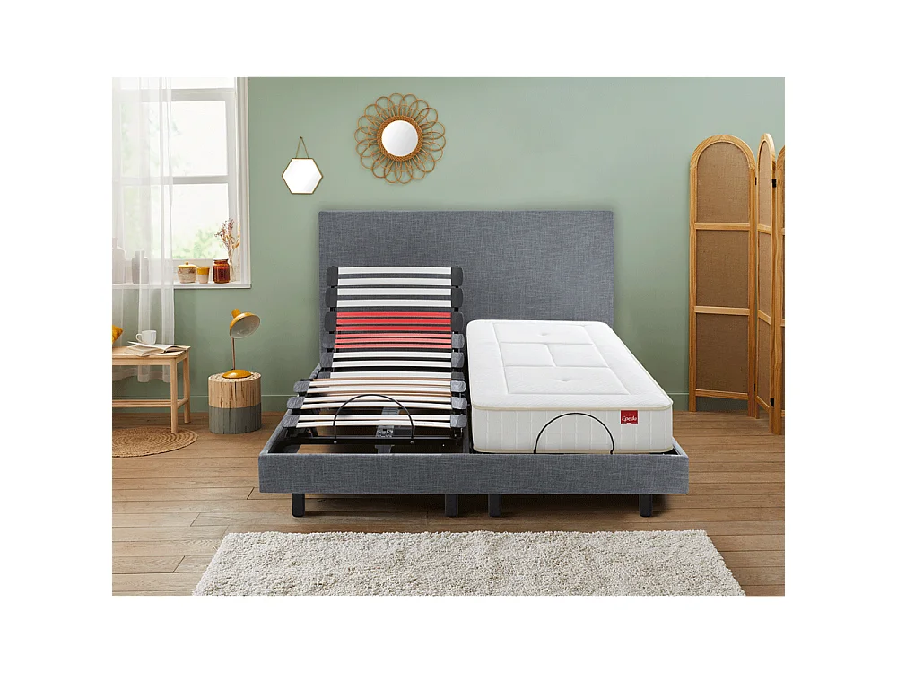 Sommier Électrique Epeda HORIZON Chiné Gris 2x90x200