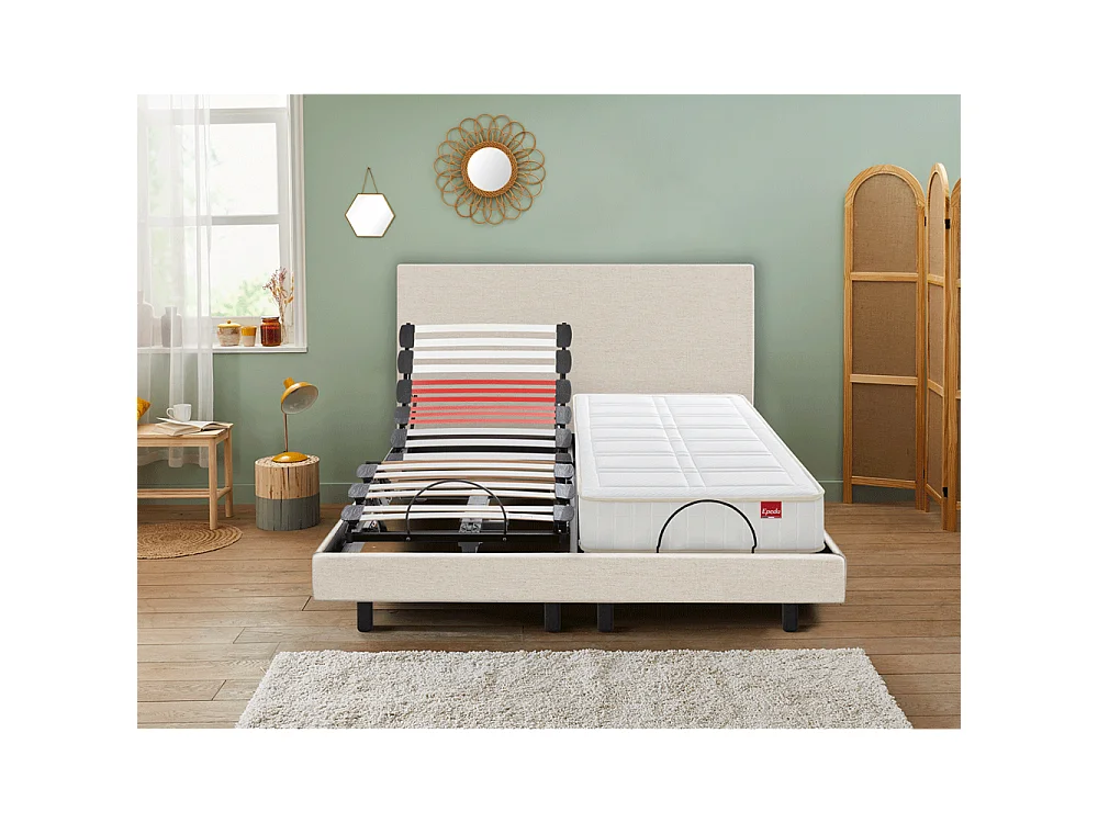 Sommier Électrique Epeda HORIZON Lin Naturel 2x80x200