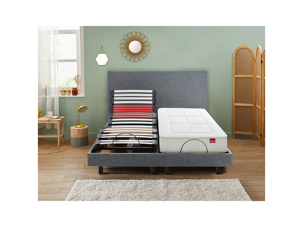 Sommier Électrique Epeda HORIZON Chiné Gris 2x80x200