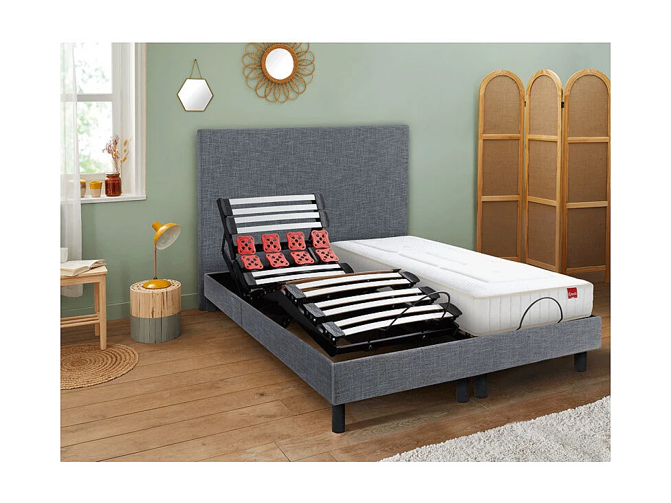 Sommier Électrique Epeda ESCAPADE Lin Naturel 2x80x200