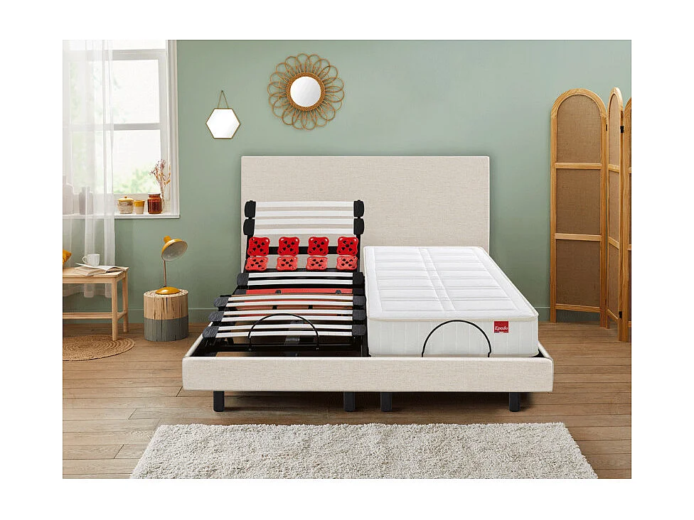 Sommier Électrique Epeda ESCAPADE Lin Naturel 2x80x200