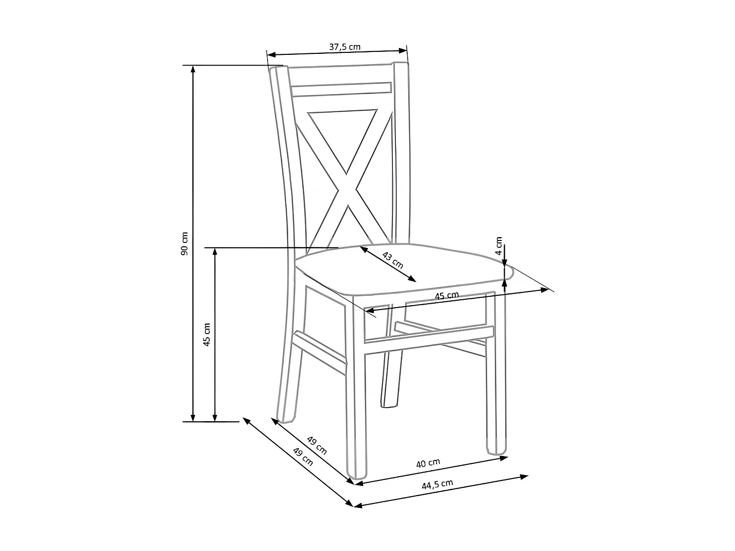 Stuhl Darius/Schwarz/Weiß/Grün/Braun