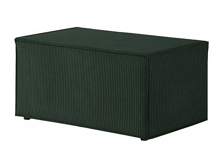 Pack - Clarisse - Canapé d'angle convertible réversible avec pouf en velours côtelé - Vert foncé - L269 x P159 x H89cm - Loungitude