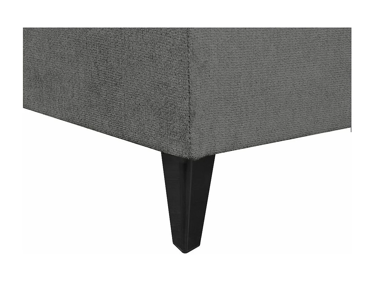 Canapé d'angle gauche Verla 4 places convertible avec coffre en tissu - Gris - L258 x P222 x H83cm - Loungitude
