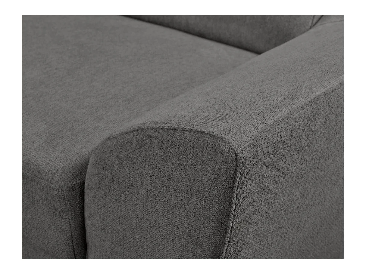 Canapé d'angle convertible 4 places avec coffre en tissu gris