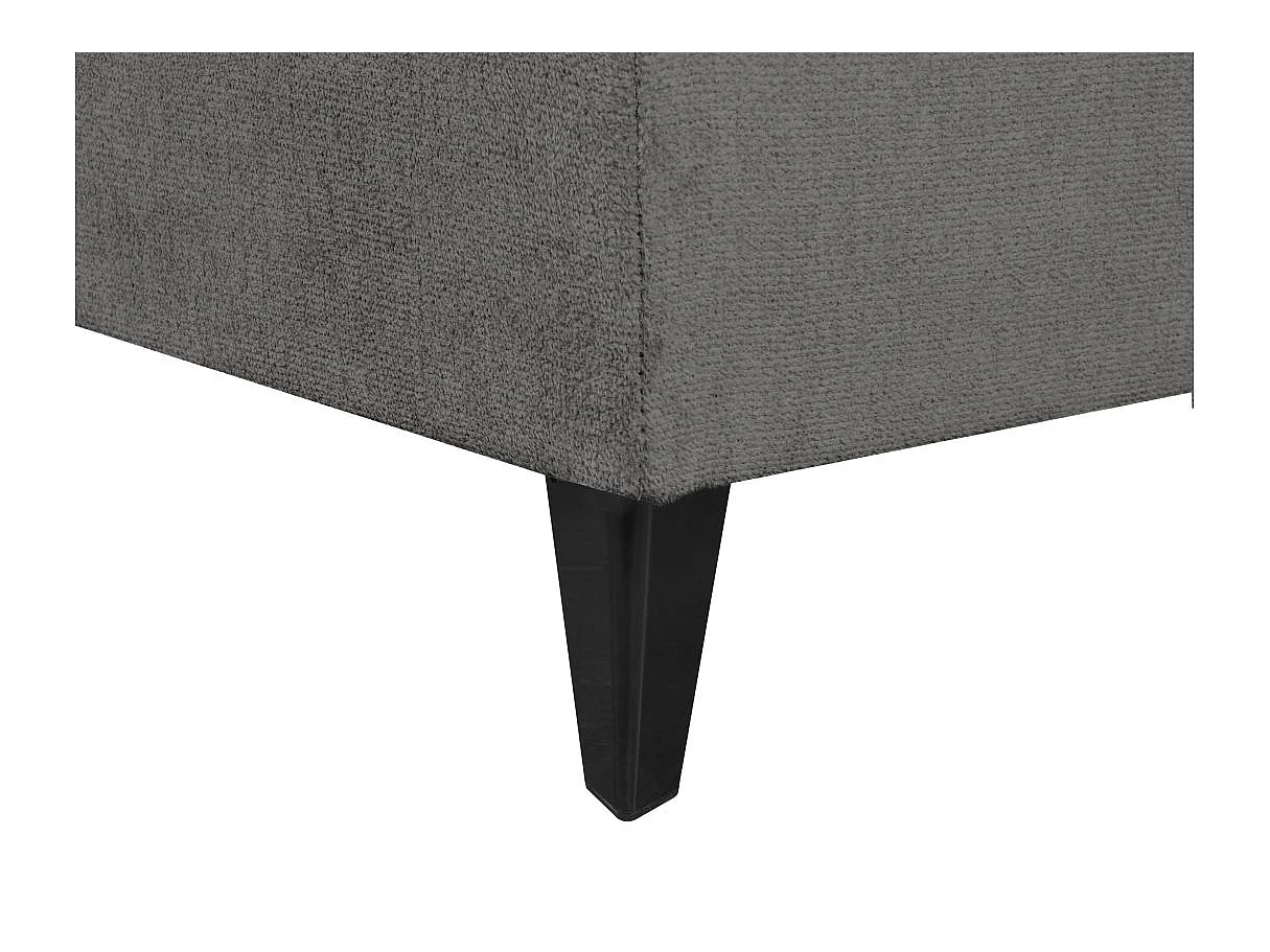 Canapé d'angle convertible 4 places avec coffre en tissu gris
