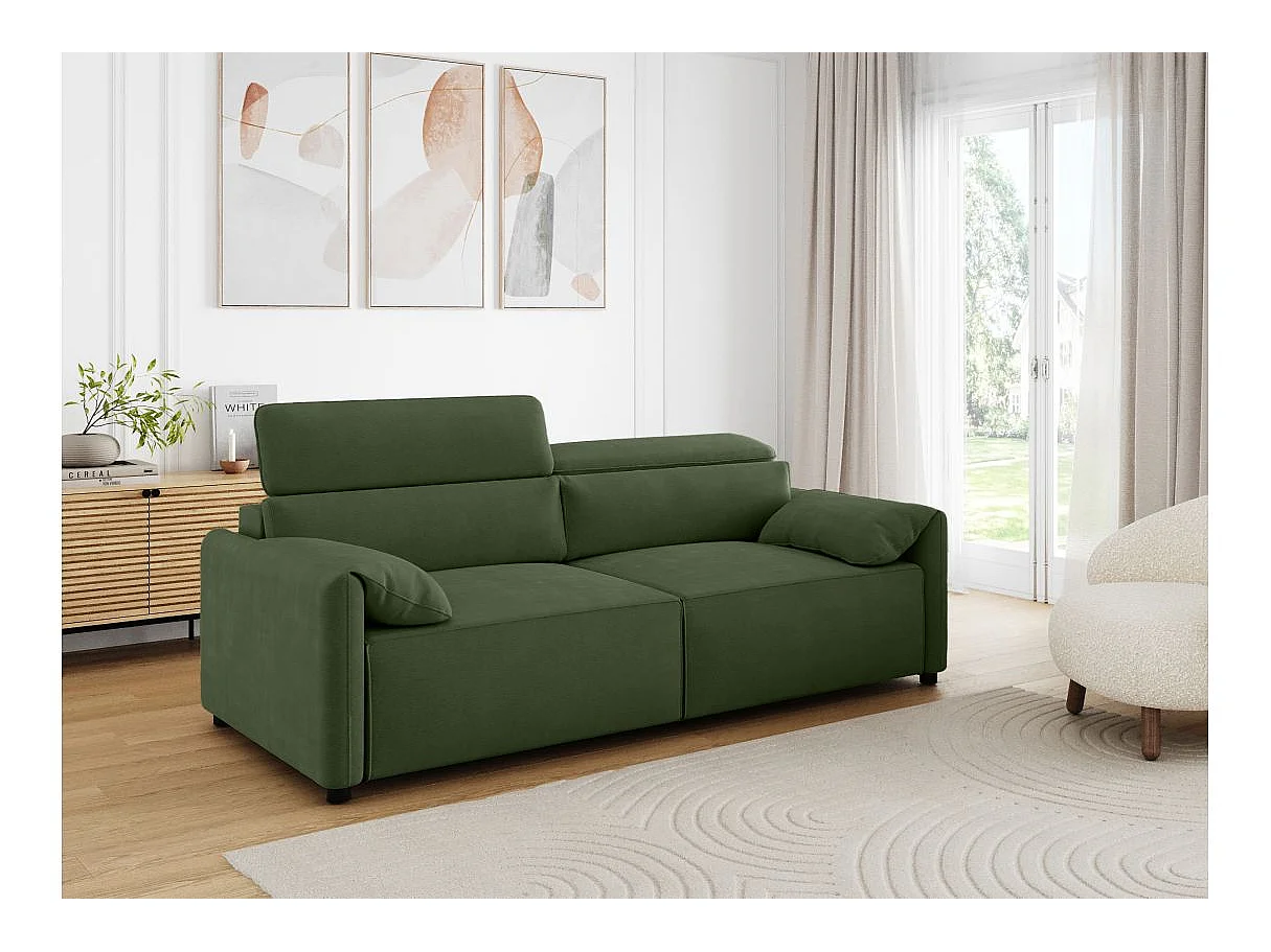 Canapé 3 places en tissu vert VALENTIN