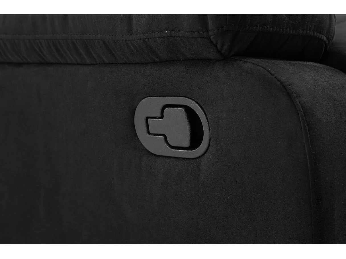 RELAXXO - Ensemble canapé relax manuel LEO 3 places + fauteuil manuel en microfibre - Noir