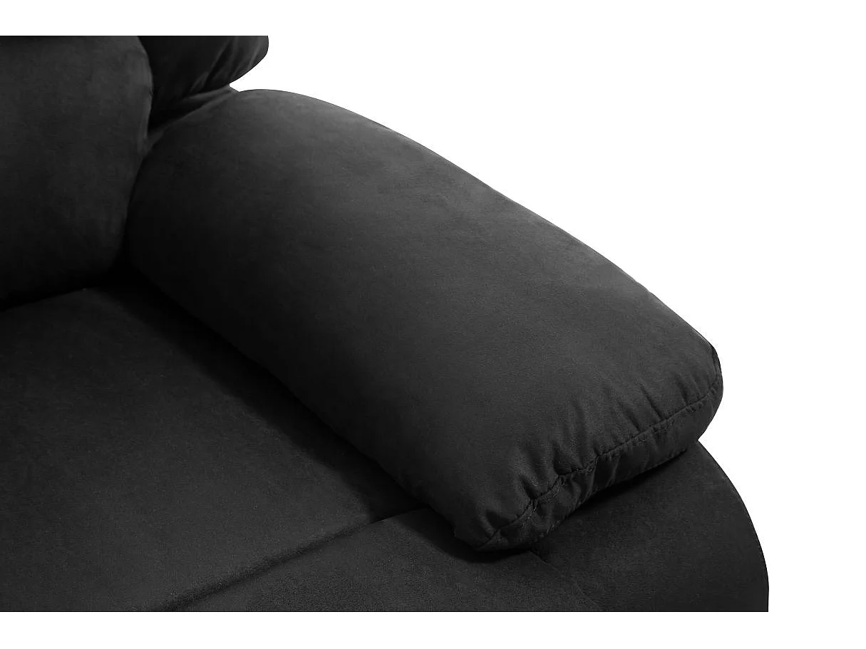 RELAXXO - Ensemble canapé relax manuel LEO 3 places + fauteuil manuel en microfibre - Noir