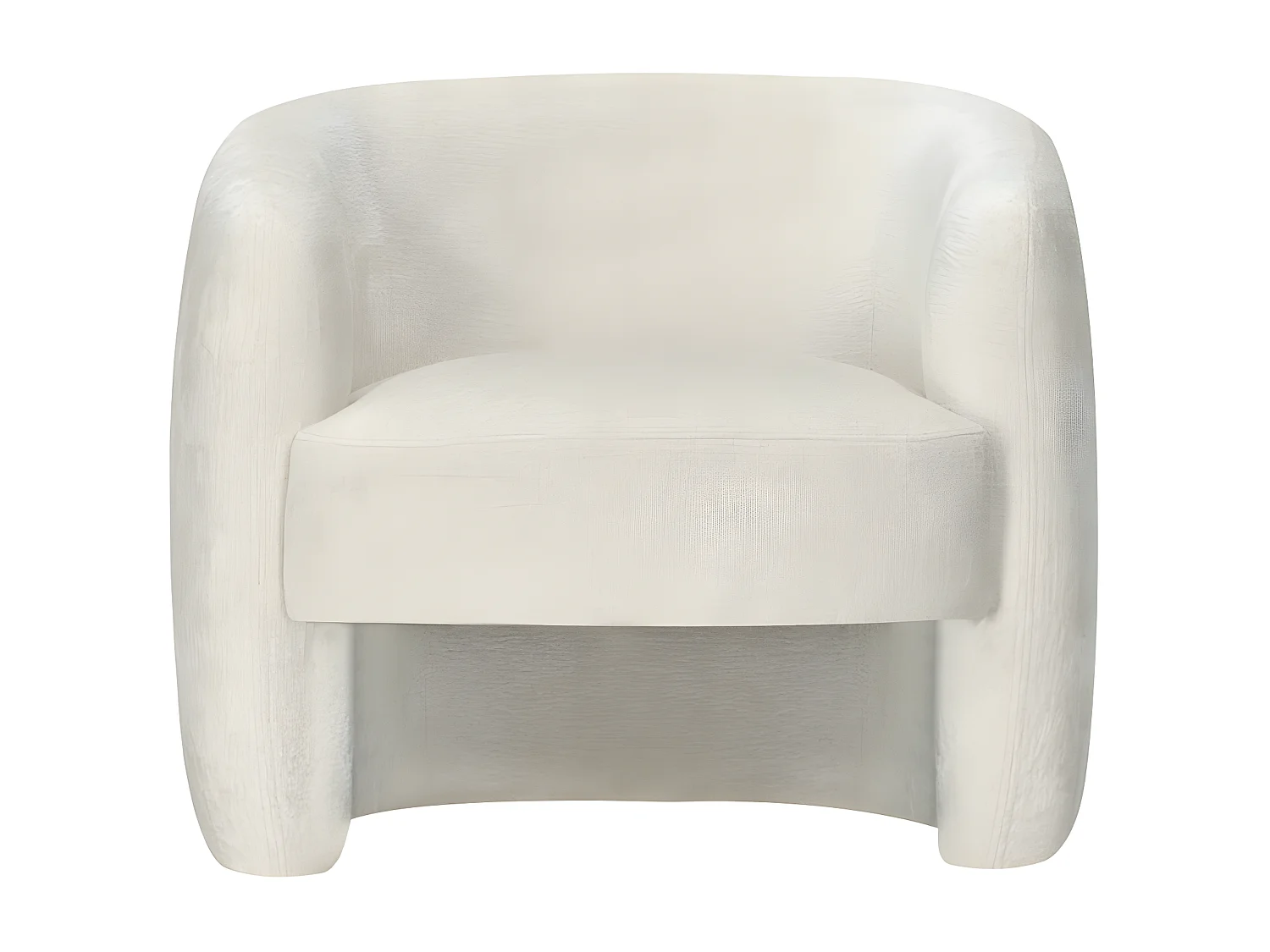 Fauteuil Louison en tissu bouclette - Blanc - L87 x 77 x 75cm - Loungitude