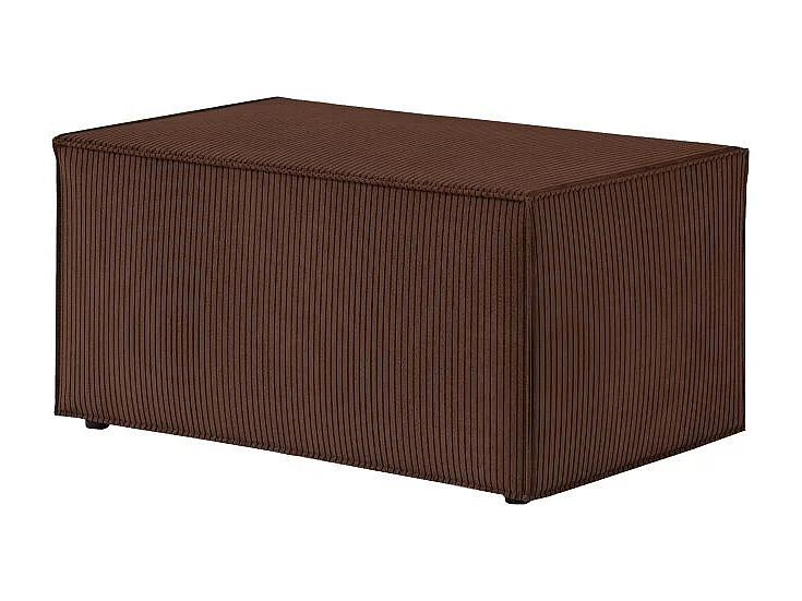Pouf en velours côtelé Clarisse - Marron - L90 x P50 x H41cm - Loungitude