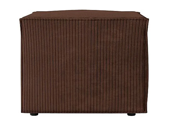 Pouf en velours côtelé Clarisse - Marron - L90 x P50 x H41cm - Loungitude