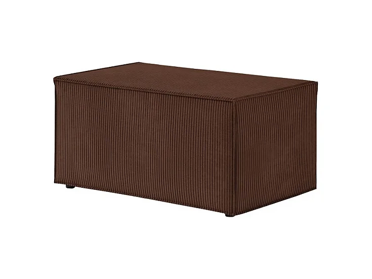 Pouf en velours côtelé Clarisse - Marron - L90 x P50 x H41cm - Loungitude