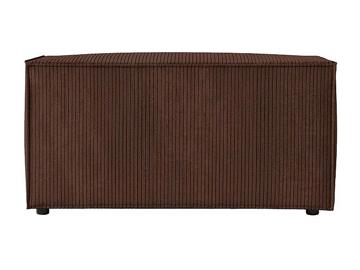 Pouf en velours côtelé Clarisse - Marron - L90 x P50 x H41cm - Loungitude