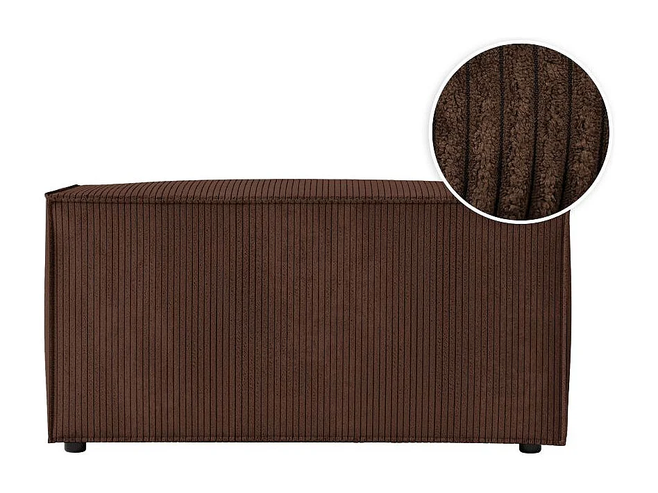 Pouf en velours côtelé Clarisse - Marron - L90 x P50 x H41cm - Loungitude