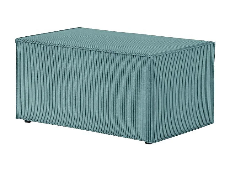Pouf en velours côtelé Clarisse - Bleu clair - L90 x P50 x H41cm - Loungitude