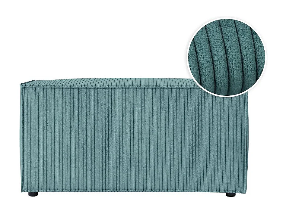 Pouf en velours côtelé Clarisse - Bleu clair - L90 x P50 x H41cm - Loungitude