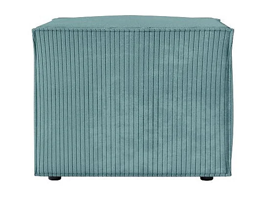 Pouf en velours côtelé Clarisse - Bleu clair - L90 x P50 x H41cm - Loungitude