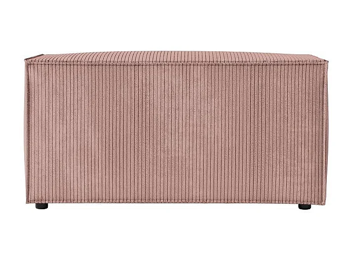 Pouf en velours côtelé Clarisse - Vieux rose - L90 x P50 x H41cm - Loungitude
