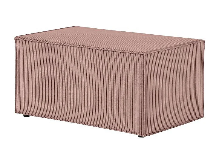 Pouf en velours côtelé Clarisse - Vieux rose - L90 x P50 x H41cm - Loungitude