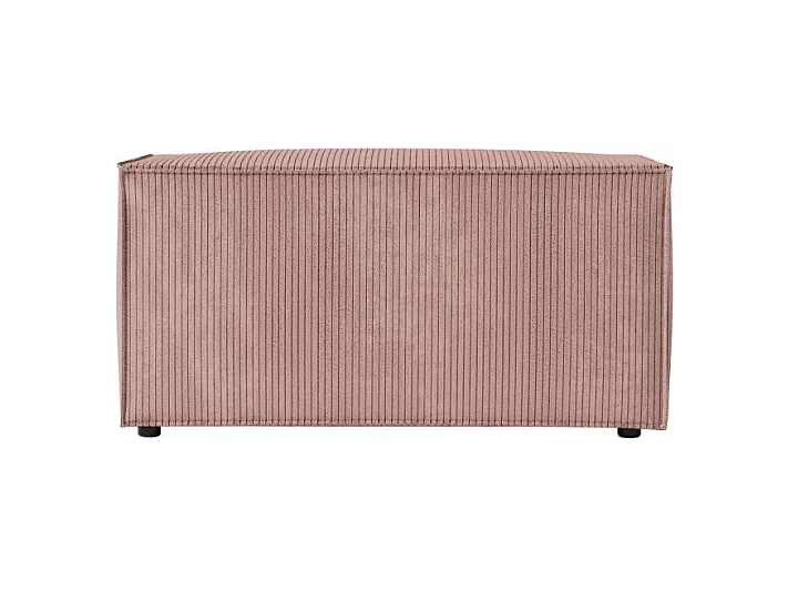 Pouf en velours côtelé Clarisse - Vieux rose - L90 x P50 x H41cm - Loungitude