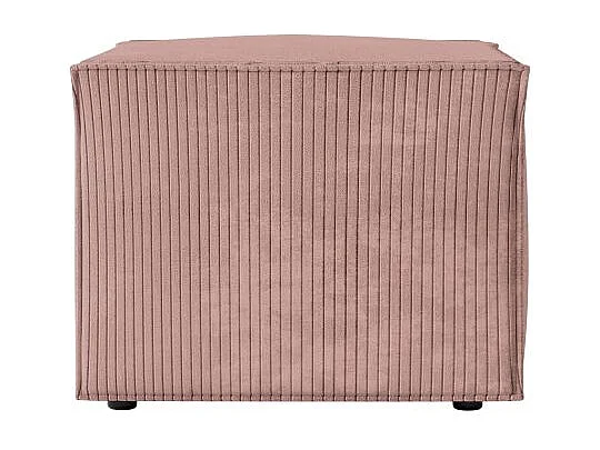 Pouf en velours côtelé Clarisse - Vieux rose - L90 x P50 x H41cm - Loungitude