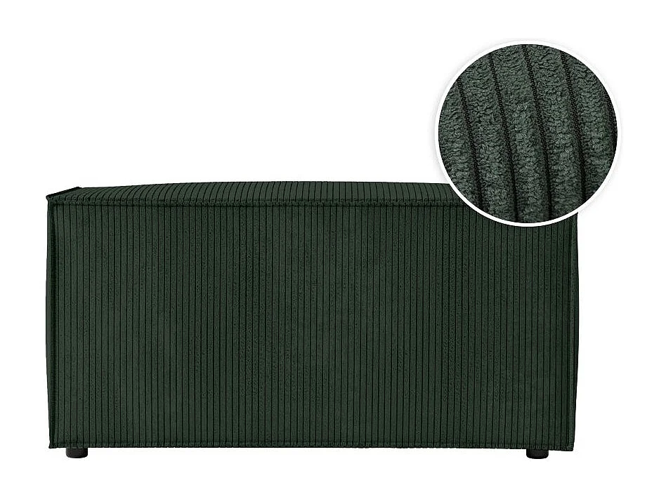Pouf en velours côtelé Clarisse - Vert foncé - L90 x P50 x H41cm - Loungitude