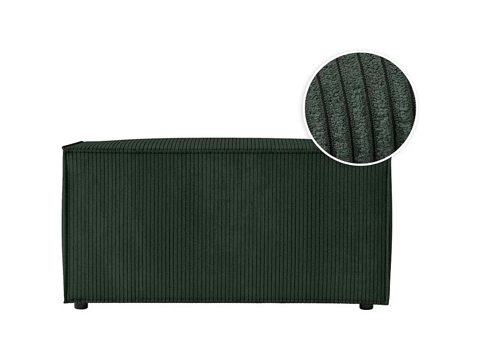 Pouf en velours côtelé Clarisse - Vert foncé - L90 x P50 x H41cm - Loungitude