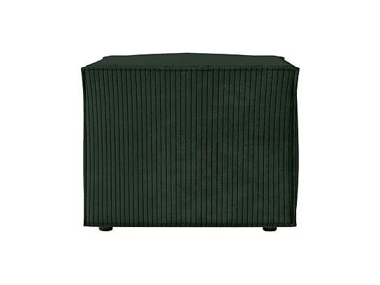 Pouf en velours côtelé Clarisse - Vert foncé - L90 x P50 x H41cm - Loungitude