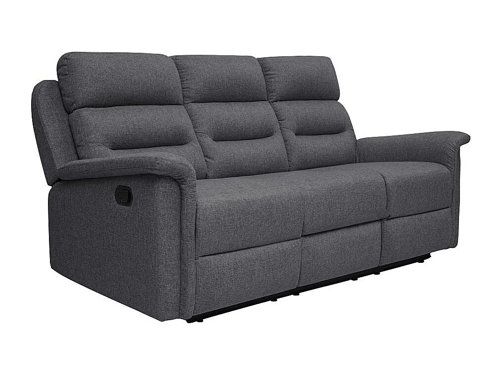 Ensemble canapés relax manuels Léon 3 + 2 places en tissu Gris anthracite - Loungitude