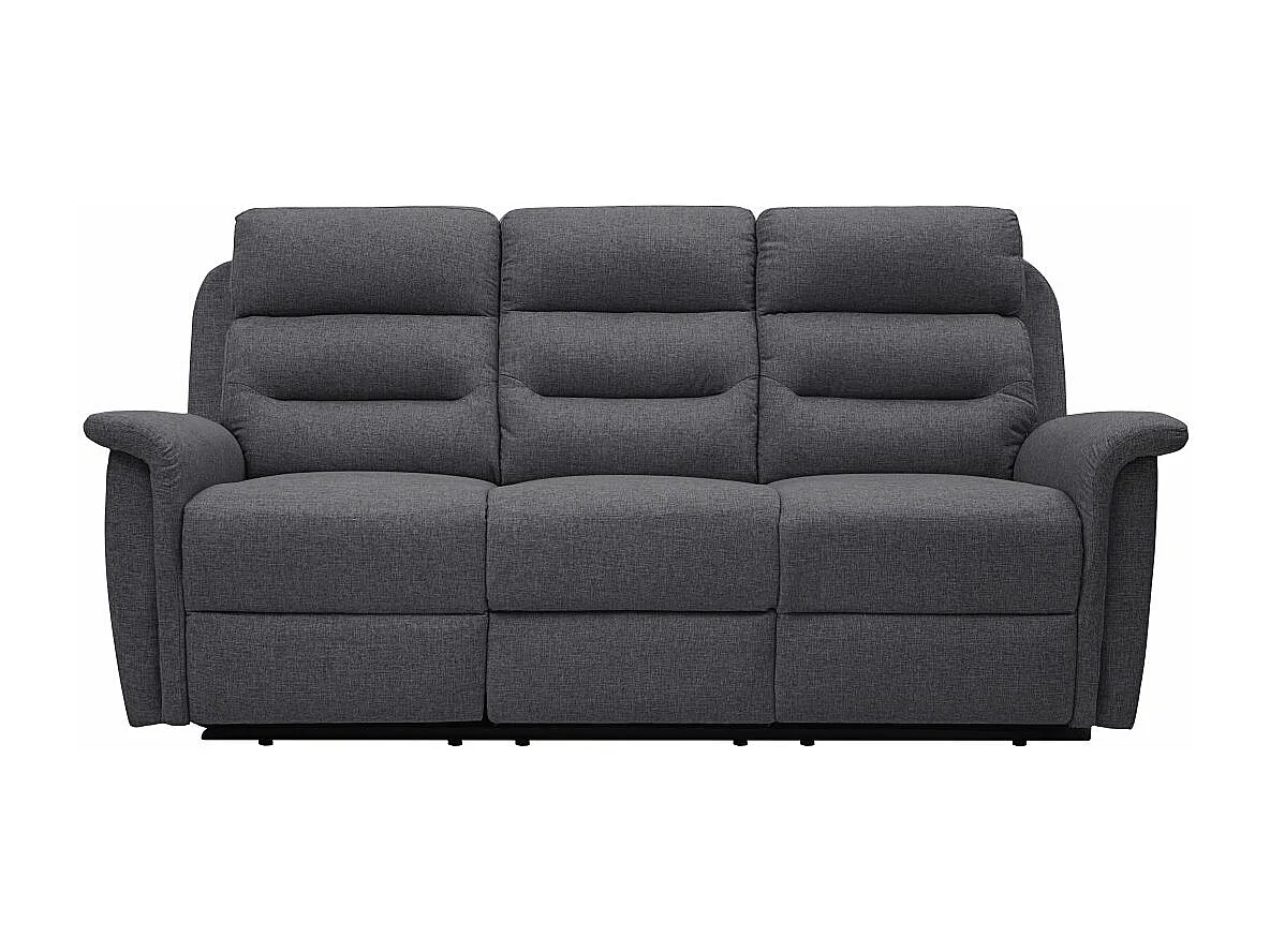Ensemble canapés relax manuels Léon 3 + 2 places en tissu Gris anthracite - Loungitude