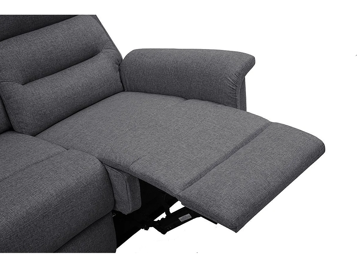 Ensemble canapés relax manuels Léon 3 + 2 places en tissu Gris anthracite - Loungitude